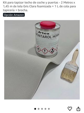 Kit tapizado techo coche gris + cola. Sin estrenar