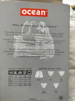 Boxer Ocean Algodón Talla L Crudo