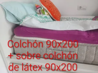 Cama 90 con cajones + 2colchones + cabecero extra