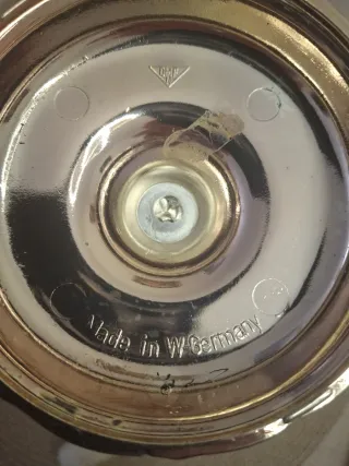 Candelabro 5 velas plata metal. Made in Germany.