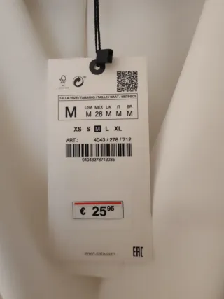 Blusa Zara Blanca Talla M