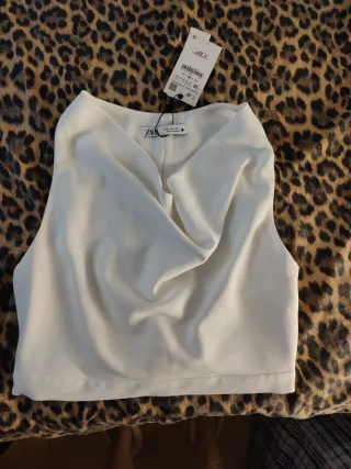 Blusa Zara Blanca Talla M