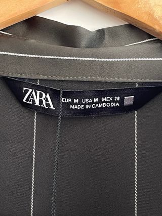 Camisa Zara Rayas Verdes y Blancas