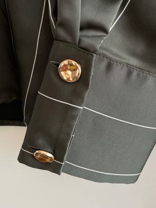 Camisa Zara Rayas Verdes y Blancas