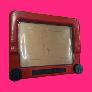 PIZARRA JUGUETE VINTAGE TELESKETCH ROJO