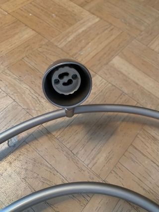 Lámpara de salón 3 focos madera y metal