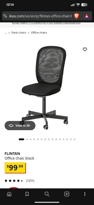 Silla ergonómica de oficina negra