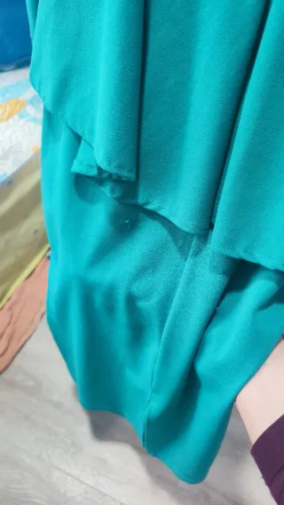 Vestido ceremonia verde azulado