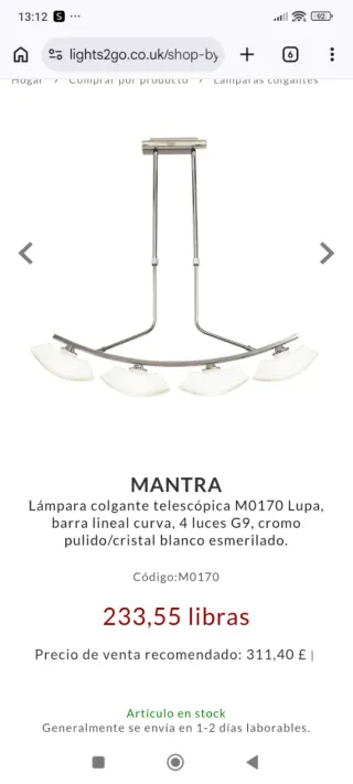 Lámpara de techo Mantra Lupa