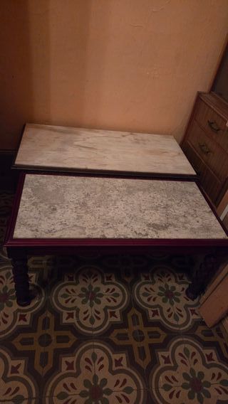 Mesa de centro mármol y madera