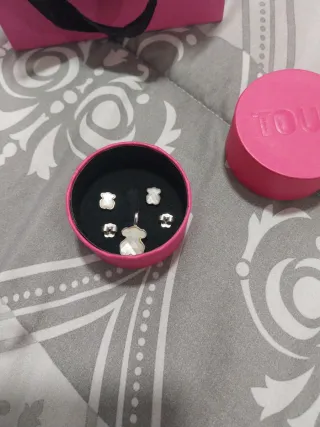 Pendientes y colgante Tous plata y nacar