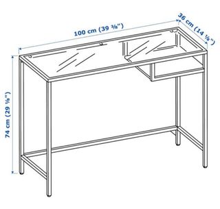Consola tocador VITTSJO Ikea cristal y metal