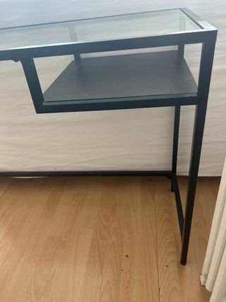 Consola tocador VITTSJO Ikea cristal y metal