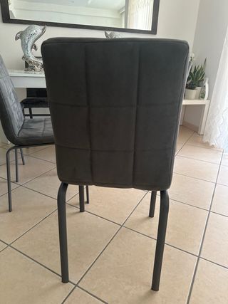 Set 6 Sedie Grigie in Tessuto