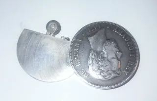RARO Mechero Moneda Plata Amadeo I - 1871*73