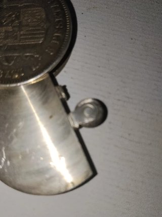 RARO Mechero Moneda 5 Pesetas Plata 1871