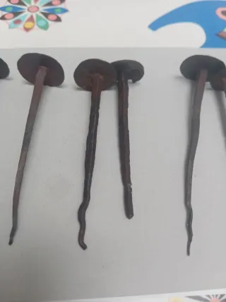 6 clavos forja antiguos cabeza redonda