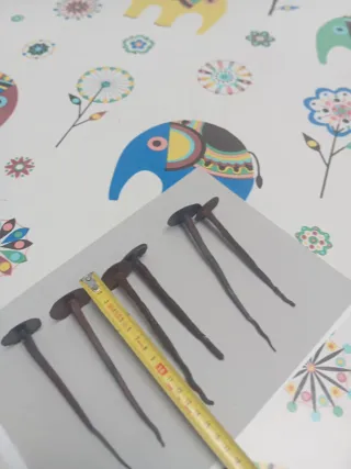 6 clavos forja antiguos cabeza redonda