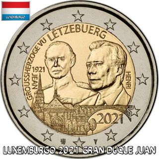 Moneda conmemorativa 2 euros Luxemburgo 2021 Gran