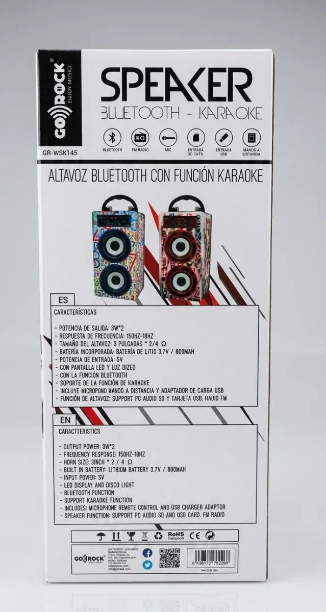 Altavoz Karaoke Bluetooth GO)) ROCK