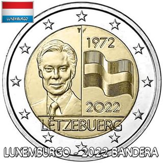 Moneda conmemorativa 2€ Luxemburgo 2022 Bandera.