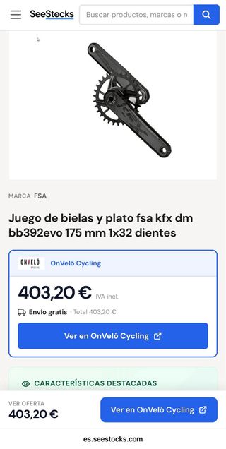 Bielas FSA Gradient BB392EVO DM 175mm