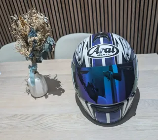 Casco Arai Chaser Drudi Performance Azul y Blanco