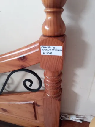 Cama Matrimonio Madera y Metal