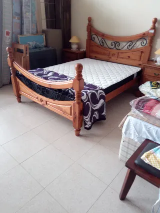 Cama Matrimonio Madera y Metal