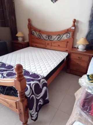 Cama Matrimonio Madera y Metal