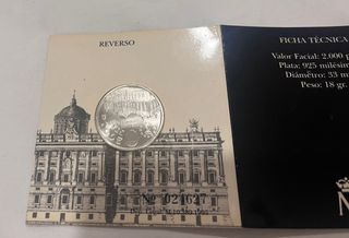 Moneda 2000 ptas 1995 Plata Presidencia Española