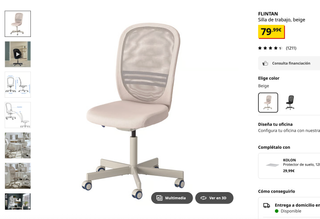 Silla de oficina Ikea con ruedas