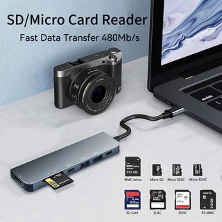 Pack 2 Hub USB C 7 en 1 HDMI 4K PD 100W