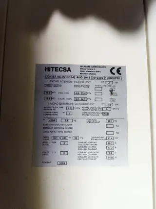 Máquina Aire Acondicionado Hitecs compacto
