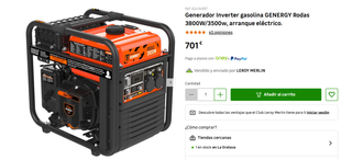 Generador Inverter GENERGY Rodas 3800W