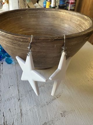 Orecchini Stella Ceramica Argento Indiano