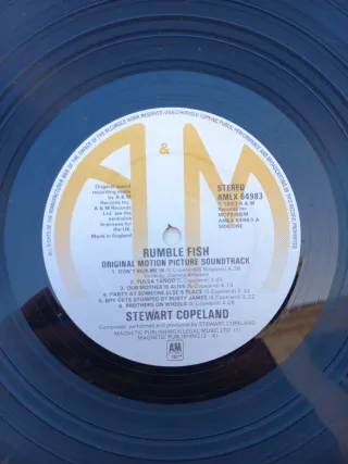 Vinilo STEWARD COPELAND Rumble Fish BSO