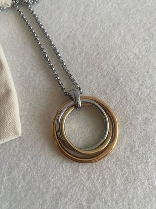 Colar Fossil Dourado e Prateado