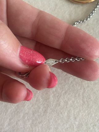 Colar Fossil Dourado e Prateado