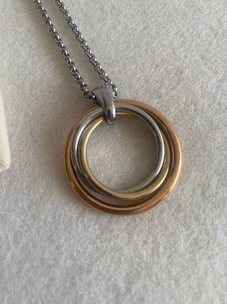 Colar Fossil Dourado e Prateado