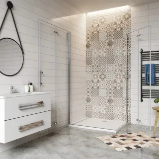 Mampara Angular Doble Puerta Plegable (70x100cm)