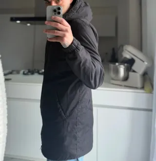 Giacca uomo nera lunga Down Up taglia L