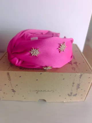 Tocado Problue rosa y dorado