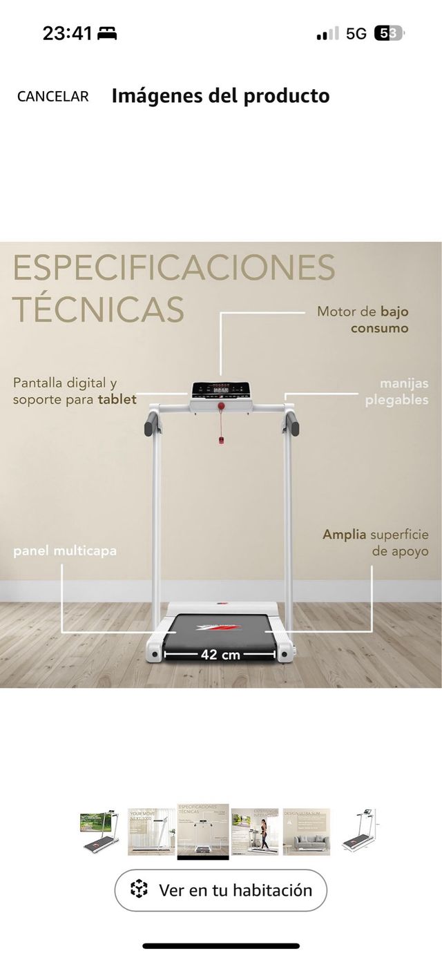 Cinta de andar compacta interactiva