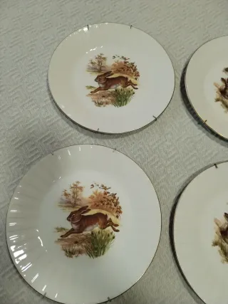 Lote 6 Platos porcelana Decoración Animales