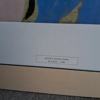 Lámina Manuel Ruibal - Mujer Azul y Rosa