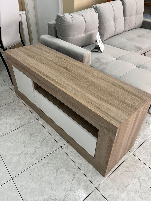 Mueble TV Cambria y blanco