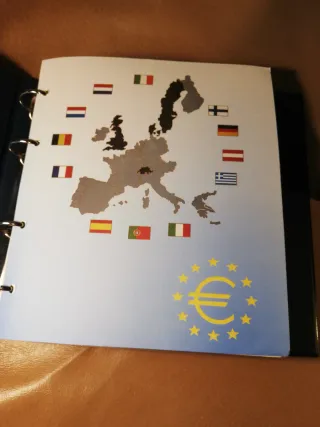 Álbum Monedas Euros Mapa Europa Banderas
