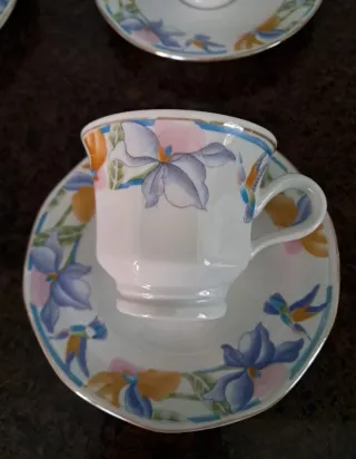 Juego de café porcelana floral
