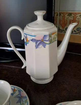 Juego de café porcelana floral